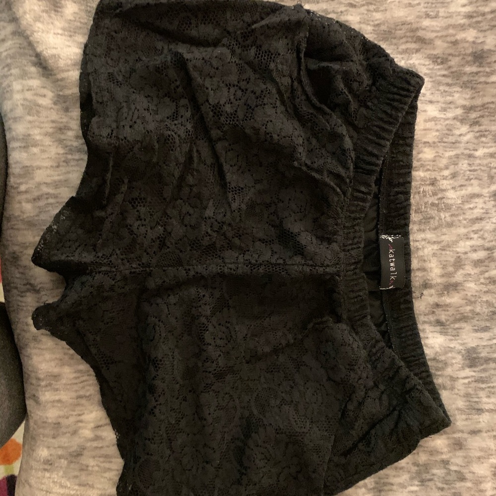 Black lace shorts